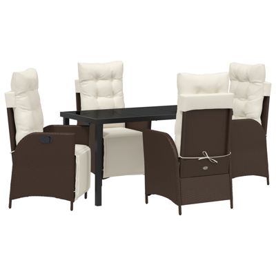 Ensemble de 5 pièces de mobilier de jardin en poly rotin marron vidaXL