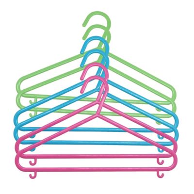 Ensemble de 6 cintres plastique multicolore pour enfant