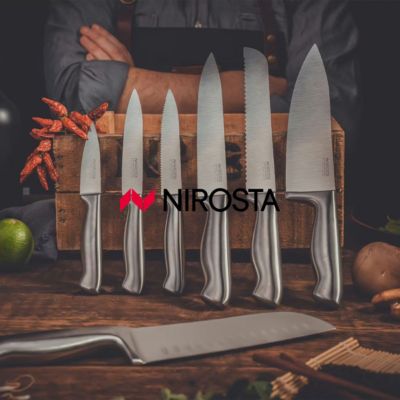 Ensemble de 6 Couteaux d'office en inox 20 cm en tout Nirosta Star