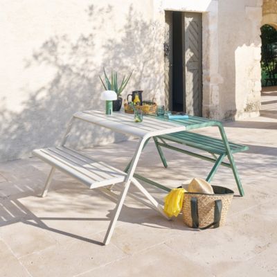 Ensemble de balcon Drilia vert olive 2 places en acier  - Hespéride