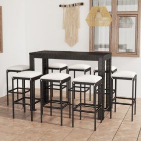 Ensemble de bar d'extérieur (140.5x60.5 cm - Noir)