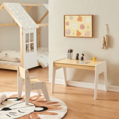 Ensemble de bureau et chaise pour enfants Skinnskatteberg naturel blanc en.casa