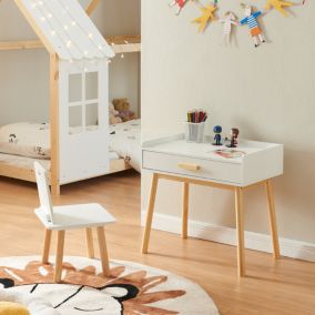 Ensemble de bureau et chaise pour enfants Skjervoy naturel blanc en.casa