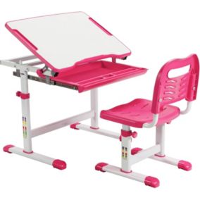 Ensemble de Bureau et de Chaises pour Enfants Réglable en Hauteur