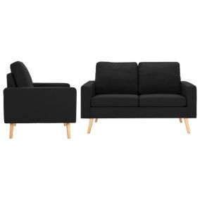 Ensemble de canapés 2 pcs Tissu Noir vidaXL