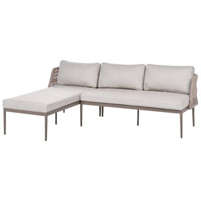 Ensemble de canapés d'angle de jardin 3 places LEFFE Métal Beige Côté droit