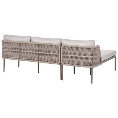 Ensemble de canapés d'angle de jardin 3 places LEFFE Métal Beige Côté droit