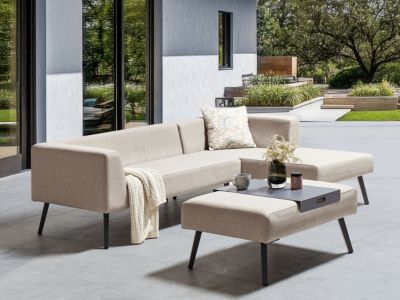Ensemble de canapés d'angle de jardin 4 places SORRIVOLI Beige Côté gauche