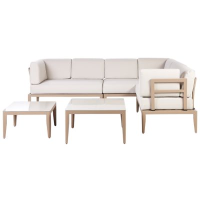 Ensemble de canapés d'angle de jardin 6 places RIMA III Côté gauche Métal Beige clair