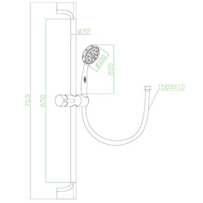 Pack bain douche encastrée complet LOOP inox brossé