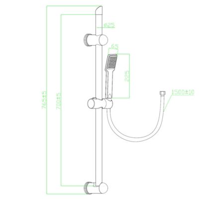 Ensemble de douche chromé 3 pièces Essebagno Quartos