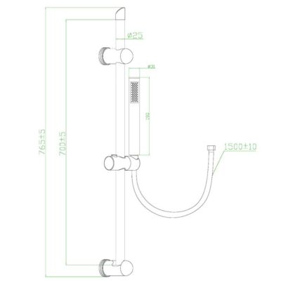 Ensemble de douche chromé 3 pièces Essebagno Una