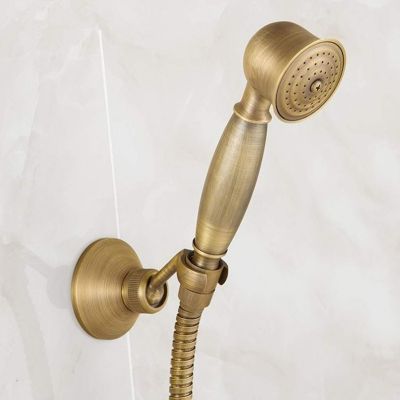 Ensemble de douche en laiton antique avec support de douche et flexible de douche de 1,5 m (ensemble de douche antique)