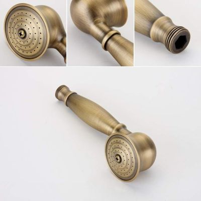 Ensemble de douche en laiton antique avec support de douche et flexible de douche de 1,5 m (ensemble de douche antique)