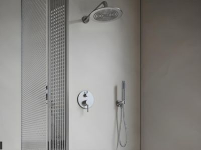 Ensemble de douche encastrable avec mitigeur mécanique - Couleur nickel brossé - TAMISE