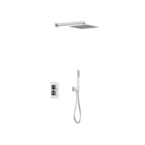 Ensemble de douche encastrable avec mitigeur thermostatique - Couleur nickel brossé - TEREK