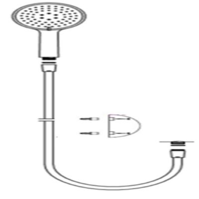 Ensemble de douche MTK douchette 3 jets en ABS, 1 support mural et 1 flexible 150 cm en PVC