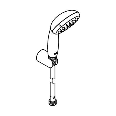 Ensemble de douche support + douchette chromé Vitalio Start 100 2 jets Grohe