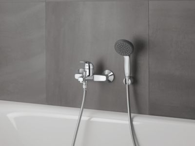 Ensemble de douche support + douchette chromé Vitalio Start 100 2 jets Grohe