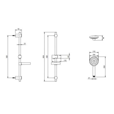 Ensemble de douche à trois jets Villeroy & Boch Universal Chrome