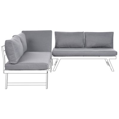 Ensemble de housses de coussins d'extérieur COCCORINO Gris foncé