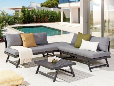 Ensemble de housses de coussins d'extérieur COCCORINO Gris foncé