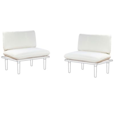 Ensemble de housses de coussins d'extérieur FRASCATI Blanc cassé