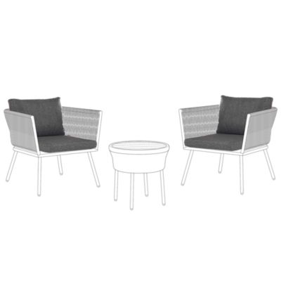 Ensemble de housses de coussins d'extérieur GARGANO Gris foncé