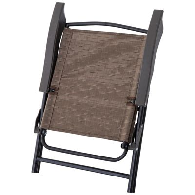 Ensemble de jardin 3 pcs 2 chaises inclinables multipostions pliables table ronde verre trempé métal textilène chocolat