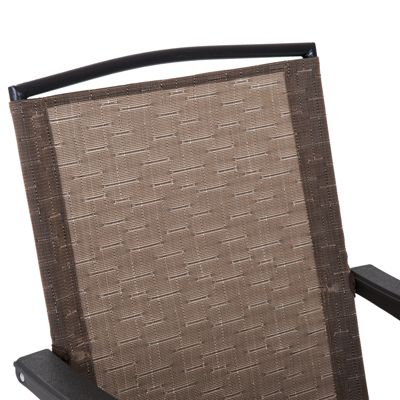 Ensemble de jardin 3 pcs 2 chaises inclinables multipostions pliables table ronde verre trempé métal textilène chocolat