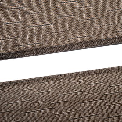 Ensemble de jardin 3 pcs 2 chaises inclinables multipostions pliables table ronde verre trempé métal textilène chocolat