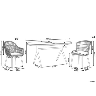 Ensemble de jardin ALIANO II 159x94x74 cm Beige