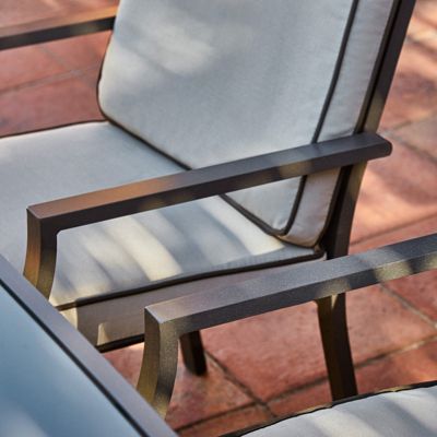 Ensemble de jardin avec table et 6 chaises empilables avec coussins - Toscana