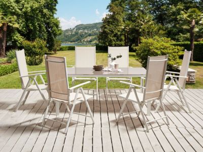Ensemble de jardin CATANIA Métal 160x91x71 cm Beige