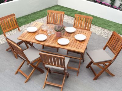 Ensemble de jardin CENTO Acacia 140x75x74 cm Bois foncé