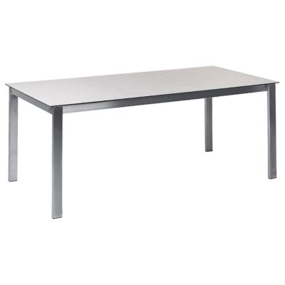 Ensemble de jardin COSOLETO/GROSSETO Verre de sécurité Effet marbre 180x90x75 cm Blanc