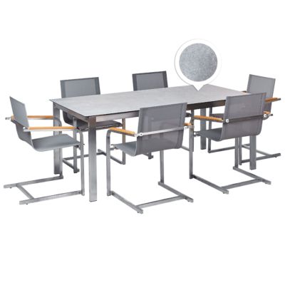 Ensemble de jardin COSOLETO Verre de sécurité 180x90x75 cm Gris