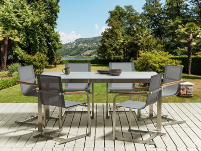 Ensemble de jardin COSOLETO Verre de sécurité 180x90x75 cm Gris