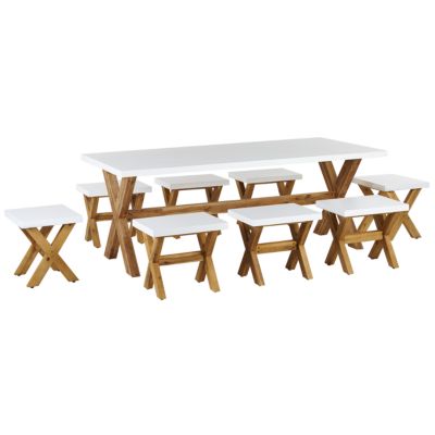 Ensemble de jardin OLBIA Béton 200x100x75 cm Blanc
