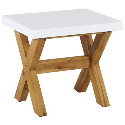 Ensemble de jardin OLBIA Béton 200x100x75 cm Blanc