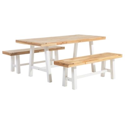Ensemble de jardin SCANIA Acacia 170x80x74 cm Blanc