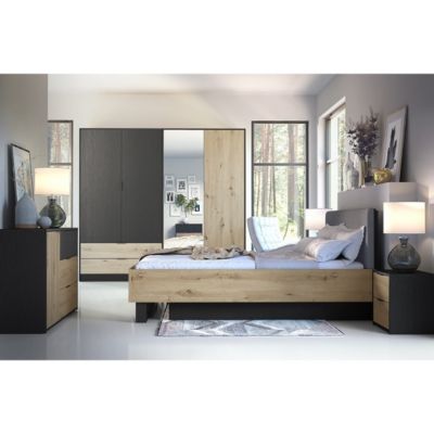 Ensemble de Meubles Chambre complète MELODY - Armoire, Lit Coffre, Tables de Nuit et Commode