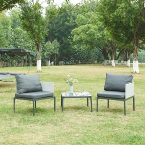 Ensemble de meubles de jardin 3 pièces Accettura gris casa.pro