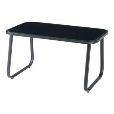 Ensemble de meubles de jardin 4 pièces Anzi table basse banc et 2 chaises noir casa.pro