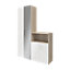 Ensemble de meubles de rangement effet chêne portes battantes miroir et blanches GoodHome Atomia H. 225 x L. 150 x P. 47 cm