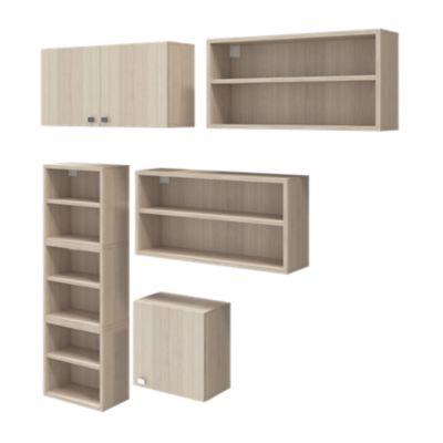 Ensemble de meubles de rangement mural effet chêne GoodHome Atomia P. 22 cm