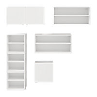 Ensemble de meubles de rangement muraux blancs GoodHome Atomia P. 22 cm