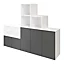 Ensemble de meubles de rangement portes battantes et tiroirs blancs et anthracite mat GoodHome Atomia H. 150 x L. 187,5 x P. 47 cm