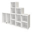 Ensemble de meubles de rangement portes battantes et tiroirs blancs et gris clair mat GoodHome Atomia H. 150 x L. 187,5 x P. 45 cm