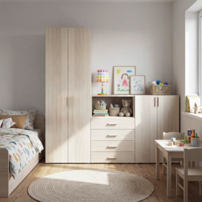 YEHTOKHOME Meuble à Chaussures Moderne 4 Portes + 2 Tiroirs – Armoire Rangement Entrée/Couloir, Blanc